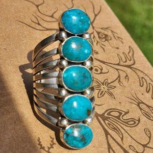 Navajo turquoise sterling silver ring size  9 1/2 (not new)